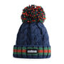 Navy Cable Super Reflective Bobble Hat, thumbnail 4 of 5