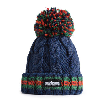 Navy Cable Super Reflective Bobble Hat, 4 of 5