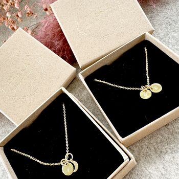 Gold Initial Disc Personalised Necklace, 2 of 4