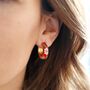 Red Cloisonné Hoop Earrings, thumbnail 8 of 8