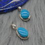 Turquoise Pendant: Silver Necklace, Oval, Blue Gemstone, thumbnail 2 of 6