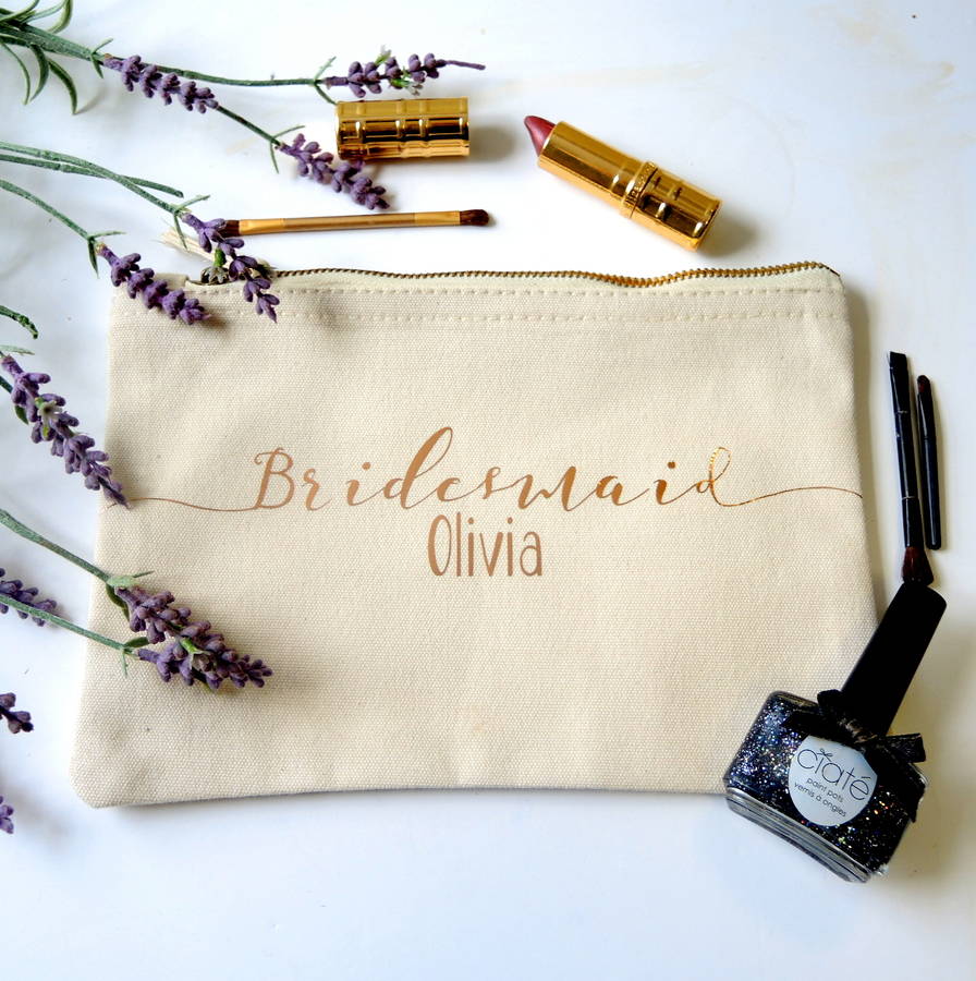 personalised bridesmaid make up bag by the alphabet gift shop ...