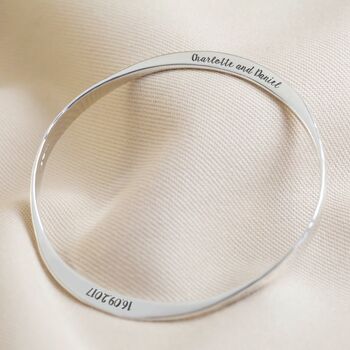 Personalised Hammered Sterling Silver Bangle, 5 of 10