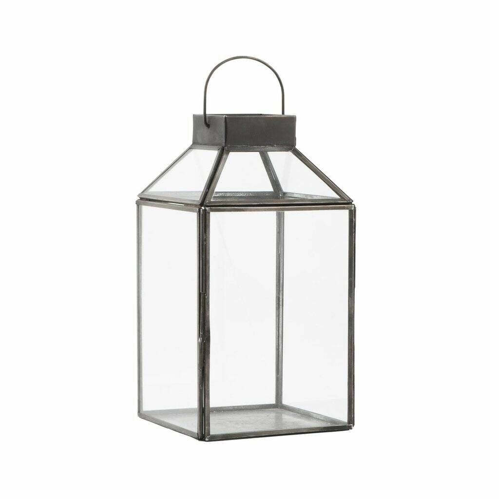 Black Glass Lantern With Handle By The Little House Shop