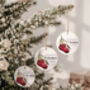 Personalised Christmas Memorial Robin And Stocking Bauble, thumbnail 4 of 4