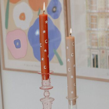 Eid Gift Handpainted Moon And Star Pillar Candle, 2 of 2