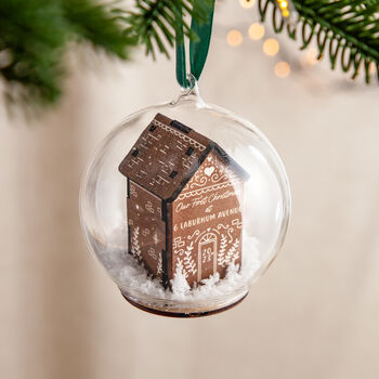 3D Wooden Gingerbread House Bauble, 6 of 6