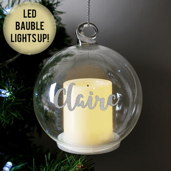 Personalised Bauble With Candle For Christmas, 2 of 3