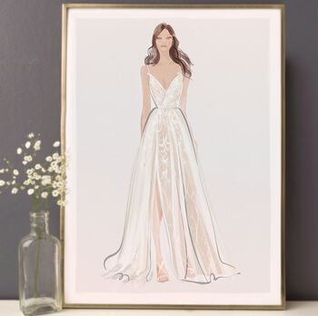 Wedding Dress Fashion Illustration, 2 of 5