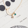 Gold Plated Moon And Star Birthstone Charm Necklace, thumbnail 5 of 9