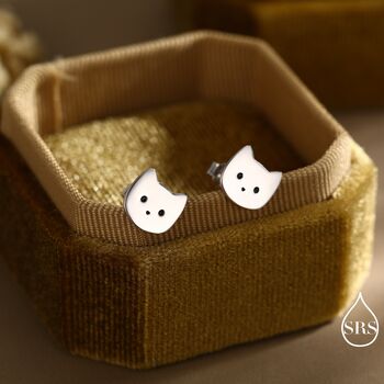 Cute Kitty Cat Stud Earrings, 5 of 11