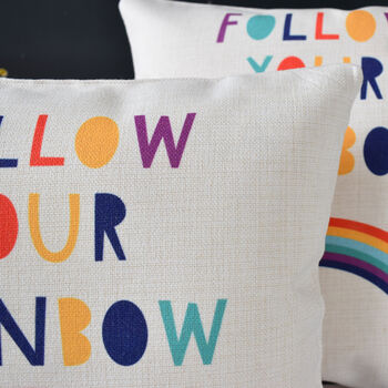 Follow Your Rainbow Personalised Cushion, 3 of 5