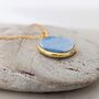 Blue Opal October Birthstone Necklace, Gold Plated, thumbnail 6 of 9
