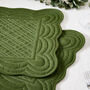 Emerald Quilted Scalloped Placemats, thumbnail 5 of 5