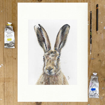 Startled Hare, Print Of Original Painting, 3 of 3