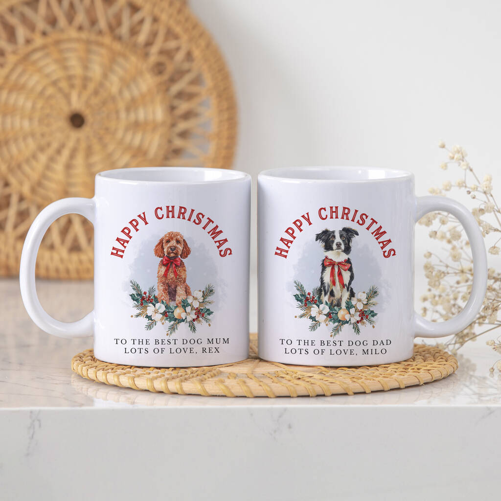 Personalised Christmas Dog Mug Christmas Gifts For Dog Lovers Choose Your Breed, 1 of 10