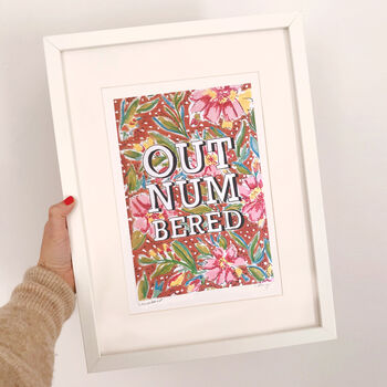 'Outnumbered' Typography Illustration Print, 2 of 3
