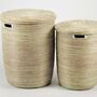 Natural Handwoven Round Laundry Basket, thumbnail 2 of 4