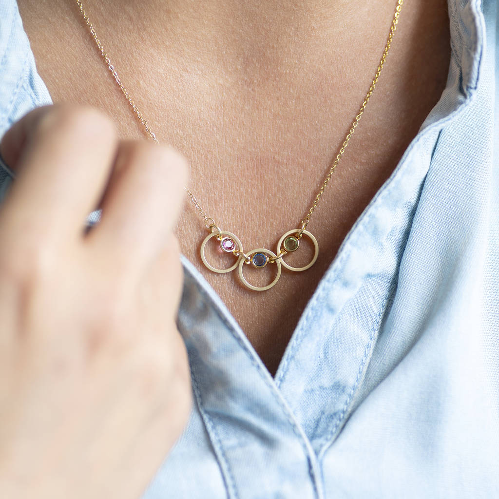 Round Brilliant Diamond and High Polish Linked Circle Necklace (0.33 ctw) |  Costco