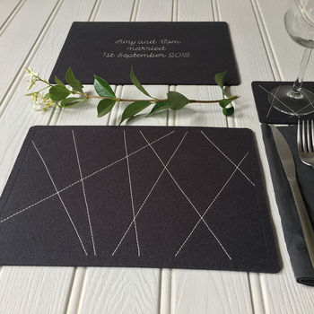 Personalised Wedding/Anniversary Set Of Table Mats, 3 of 4