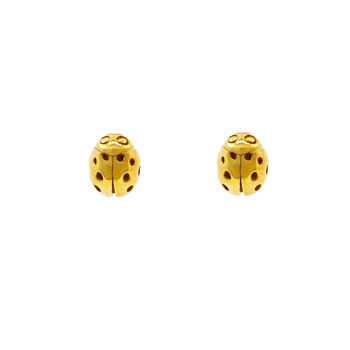 Ladybird Stud Earrings Wings Closed, 3 of 9