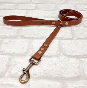 Waterproof Dog Collar And Lead Set Brown, 3 of 3