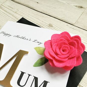 Personalised Felt Flower Mother's Day Card, 2 of 2