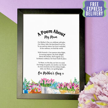 Personalised Poem Print Gift For Mum, 7 of 8