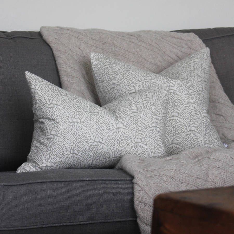 Shell Taupe Rectangle Linen Cushion By RawXclusive