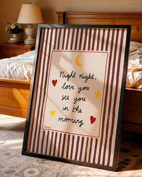 Night Night, Love You Nursery Print, 7 of 11