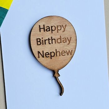 'Happy Birthday Nephew' Balloon Token And Card, 2 of 2