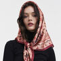 Folksy Fox Tales Peach Square Scarf, thumbnail 2 of 5