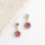 Pink Swarovski Crystal Snow Drop Earrings, thumbnail 4 of 6