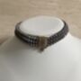 Grey 18 K Gold Plated Handcrafted Pearl Choker Set, thumbnail 5 of 8