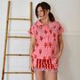Pink And Red Lobster Cotton Short Pyjama Set, thumbnail 2 of 7