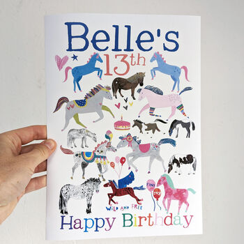 Personalised Pony Mad Big Birthday Card, 5 of 5