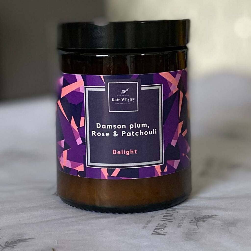 Damson Plum, Rose And Patchouli Vegan Candle By Kate Whyley Accessories ...