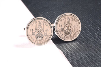 1945 80th Birthday One Shilling Coin Cufflinks, 2 of 3