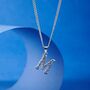 Silver Initial Pendant, Hammered Pendants, Letter Pendant, Pendant Chains, thumbnail 1 of 10