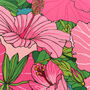 Tropical Hibiscus Flower Print In Pinks, thumbnail 7 of 10