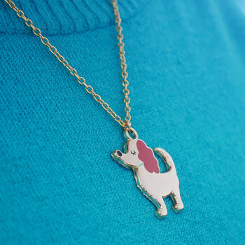 Cute Dog Charm Necklace Gold Plated, 3 of 4