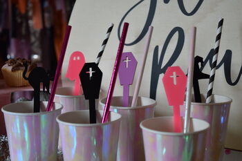 Halloween Drink Stirrers Set Of Four Spooky Shapes, 6 of 9