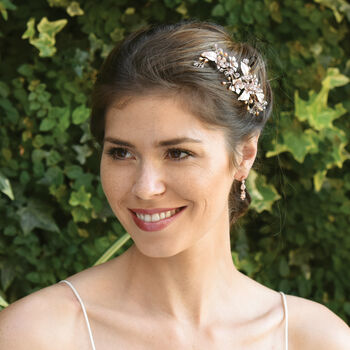 Silver Or Rose Gold Plated Crystal Bridal Hair Clip, 6 of 10