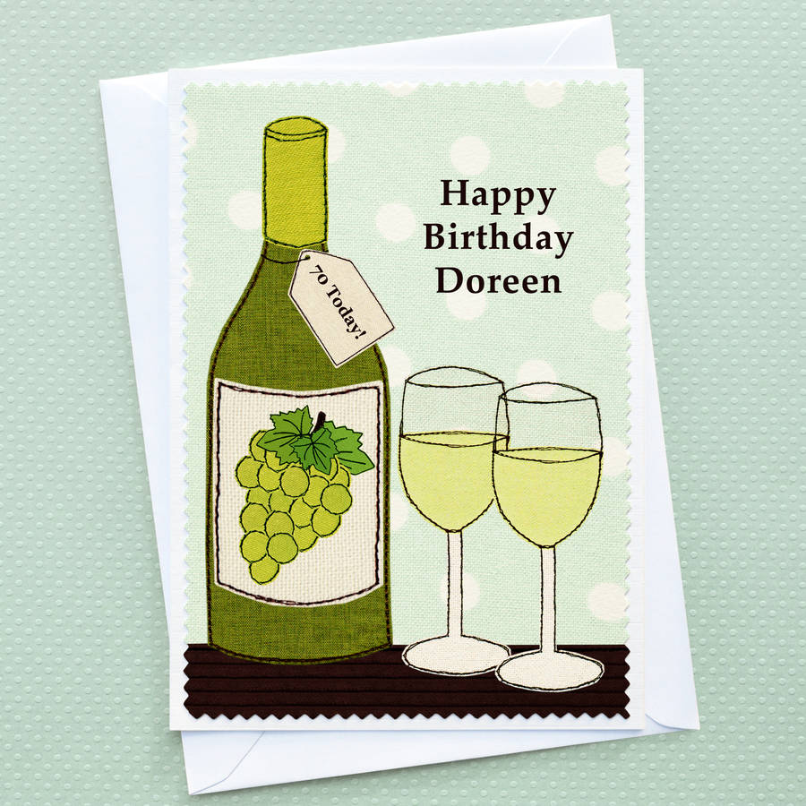 'wine bottle' large personalised birthday card by jenny arnott cards ...