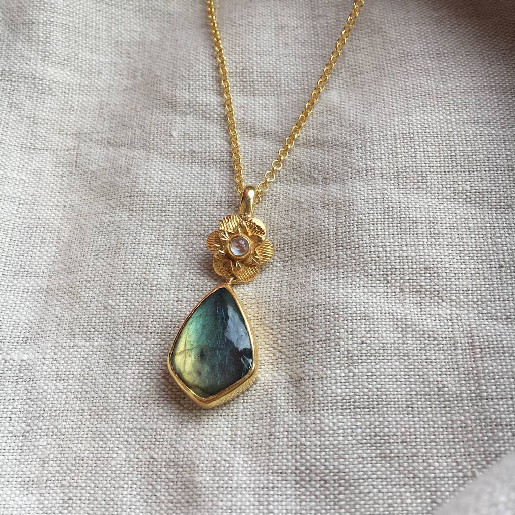 labradorite moonstone pendant by emma chapman jewels