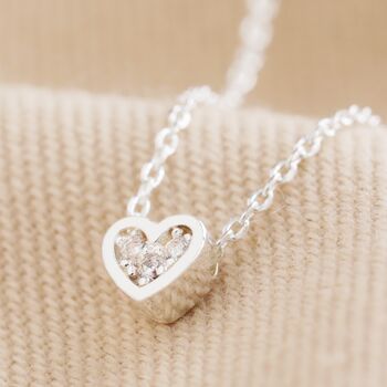 Tiny Crystal Heart Pendant Necklace, 6 of 9