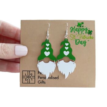 Gnome St Patricks Day Earrings, 2 of 3