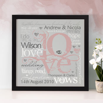 Personalised Wedding or Engagement LOVE Art, 10 of 10