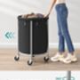 Rolling Laundry Basket With Steel Frame Trolley, thumbnail 4 of 7