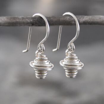 Coiled Polished Silver Stud Earrings, 5 of 10